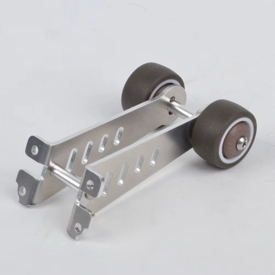 Tamiya Aluminium Wheelie Bar Doppelräder, Zubehör, Metall - Bild 2