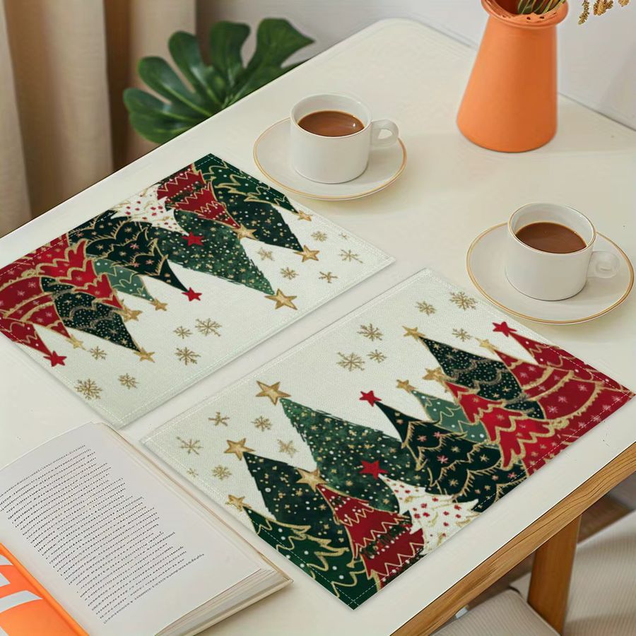 VIKAMA Christmas Limited Edition wasserfeste Tischdecke mit Servietten und Weihnachtsbaumschmuck - Bild 3