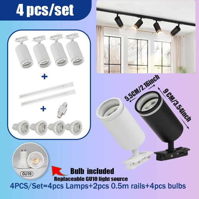LANGYUE GU10 LED Schienenbeleuchtung mit Reflektor in Weiß für Shop, Küche und Zuhause, 110V - Bild 1
