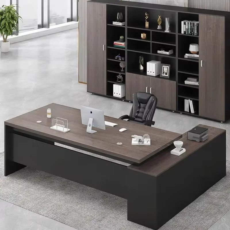 DUTRIEUX Computer Schreibtisch für Home Office und Profis in Schwarz oder Braun - Bild 2