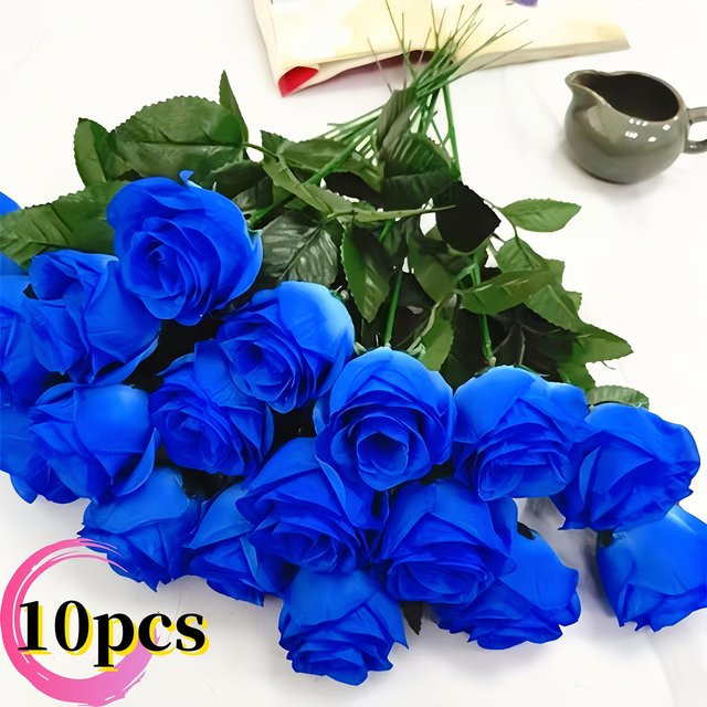 Künstlicher Rosenstrauß von ouyaohong in Schwarz, 10er Set für Dekoration und Hochzeiten - Bild 1