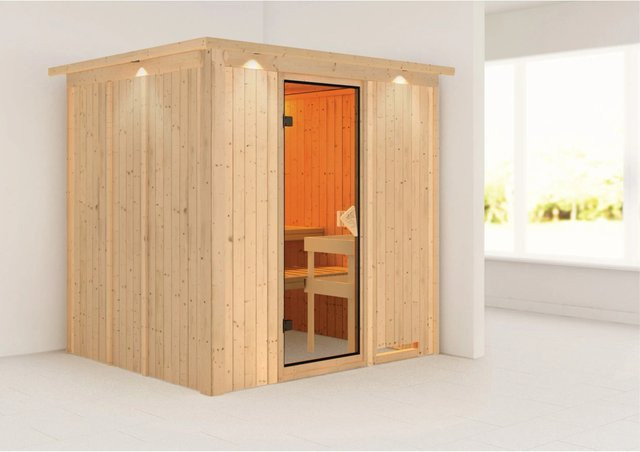 Karibu Sauna LED Dachkranz in Natur - Bild 1