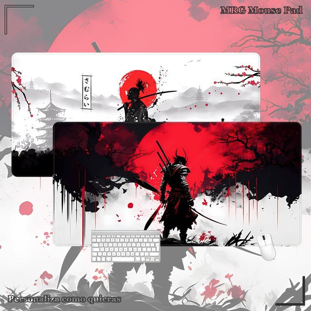 Mairuige Mauspad Japan Samurai in Multicolour, B/T: 90 x 40 cm - Bild 1