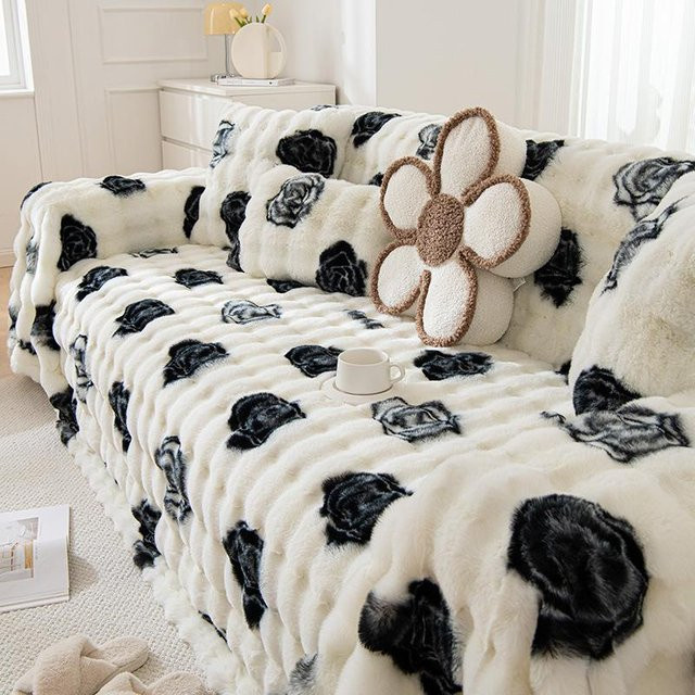 Super Six Kaninchen Plüsch Sofabezug aus Fleece für den Winter, B/B: 180 x 130 cm - Bild 1