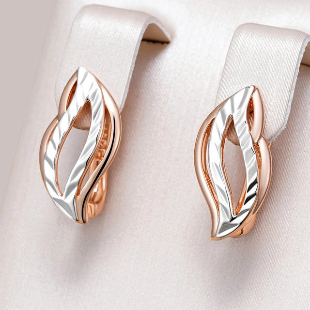 Kinel Ohrringe, 585 Gold, Roségold, Bicolor, Damen, Vintage - Bild 1