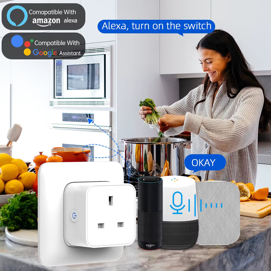 TUYA Smart-Steckdose mit WLAN und Zigbee 3.0, Britischer Standard, Weiß, mit Messfunktion und Alexa Sprachsteuerung - Bild 3