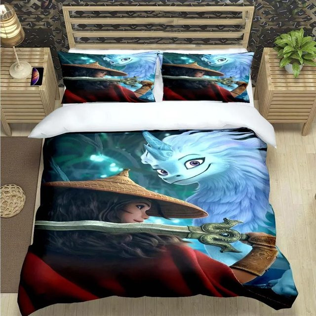 JMG Household Supplies Bettwäscheset Raya und der letzte Drache mit Bettbezug und Kissenbezügen, Mehrfarbig, B/H: 135 x 200 cm - Bild 1
