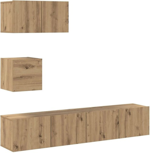 vidaXL TV-Schrankset Wandmontiert aus Holzwerkstoff in Artisan-Eiche, 3er-Set, Braun, B/T/H: 30,5 x 30 x 30 cm, 60 x 30 x 30 cm und 80 x 30 x 30 cm - Bild 1