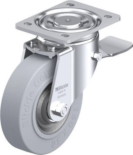 Blickle Lenkrolle mit Feststeller 160K-ST-SG in Silber, Rad-Durchmesser: 160 mm, Tragfähigkeit: 450 kg - Bild 1