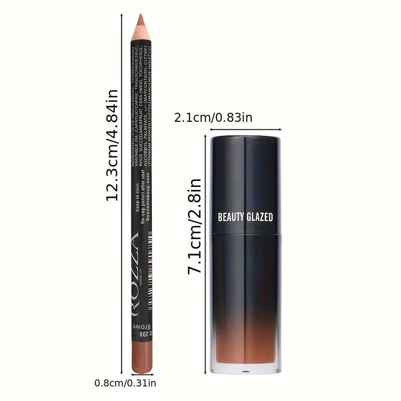 Beauty Glazed Lip Combo Set, Lip Liner und Lippenöl, glänzend - Bild 3