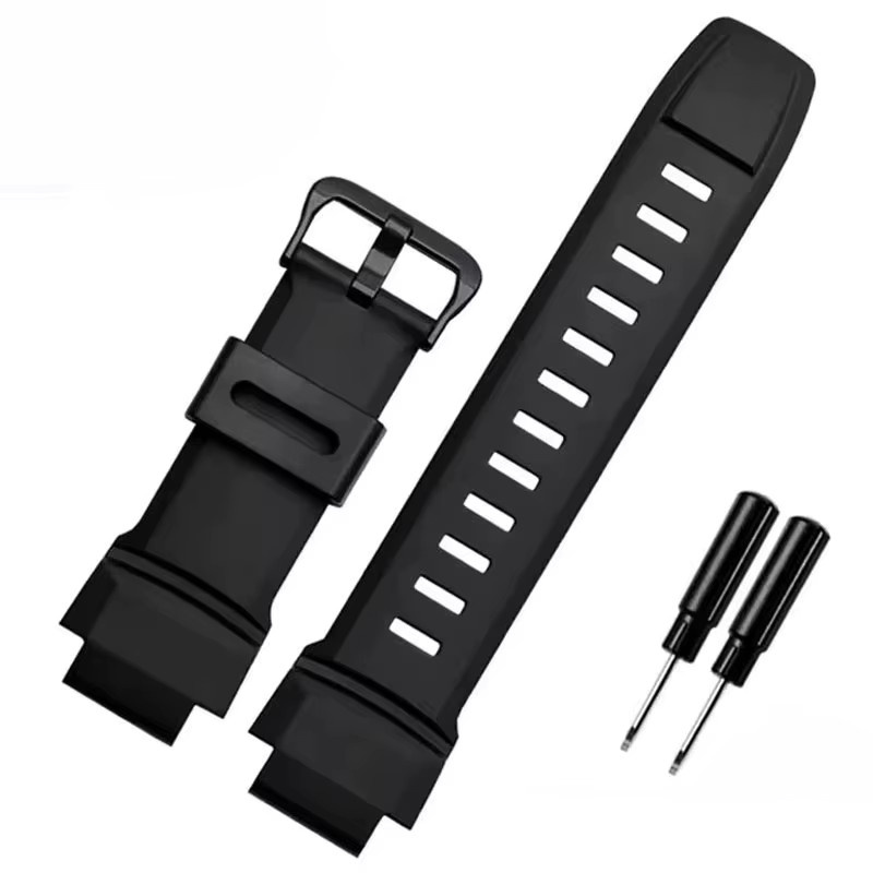 Casio Uhrenarmband Silikon, Schwarz, Unisex, 18 mm - Bild 2