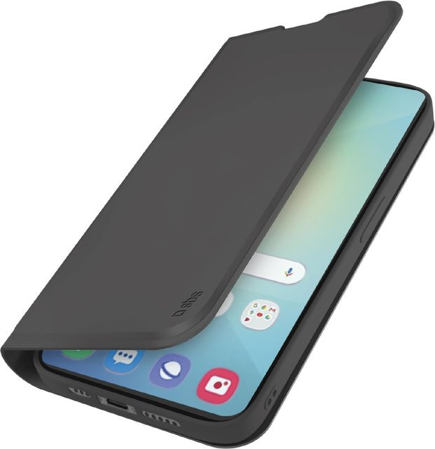 Samsung Galaxy S25 Klapphülle mit Ständer und Soft-Touch-Oberfläche in Schwarz - Bild 1