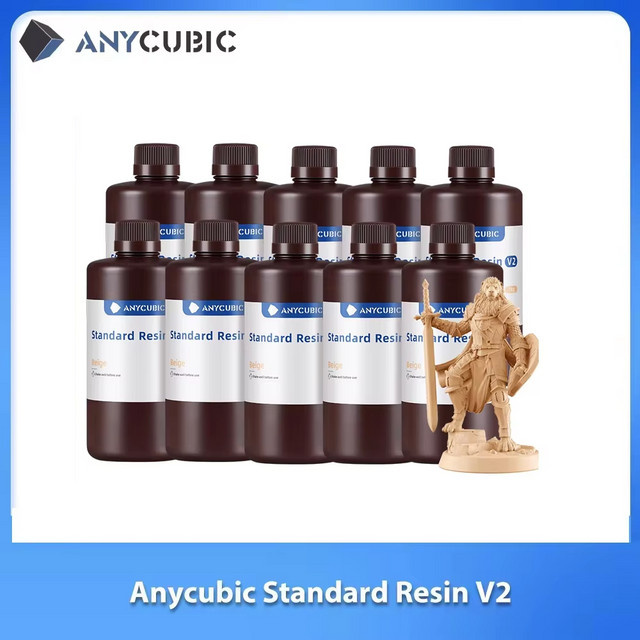 ANYCUBIC Standardharz V2 405 nm UV-Druckharz für LCD-3D-Drucker, Farbe: Grau, 10 kg - Bild 1