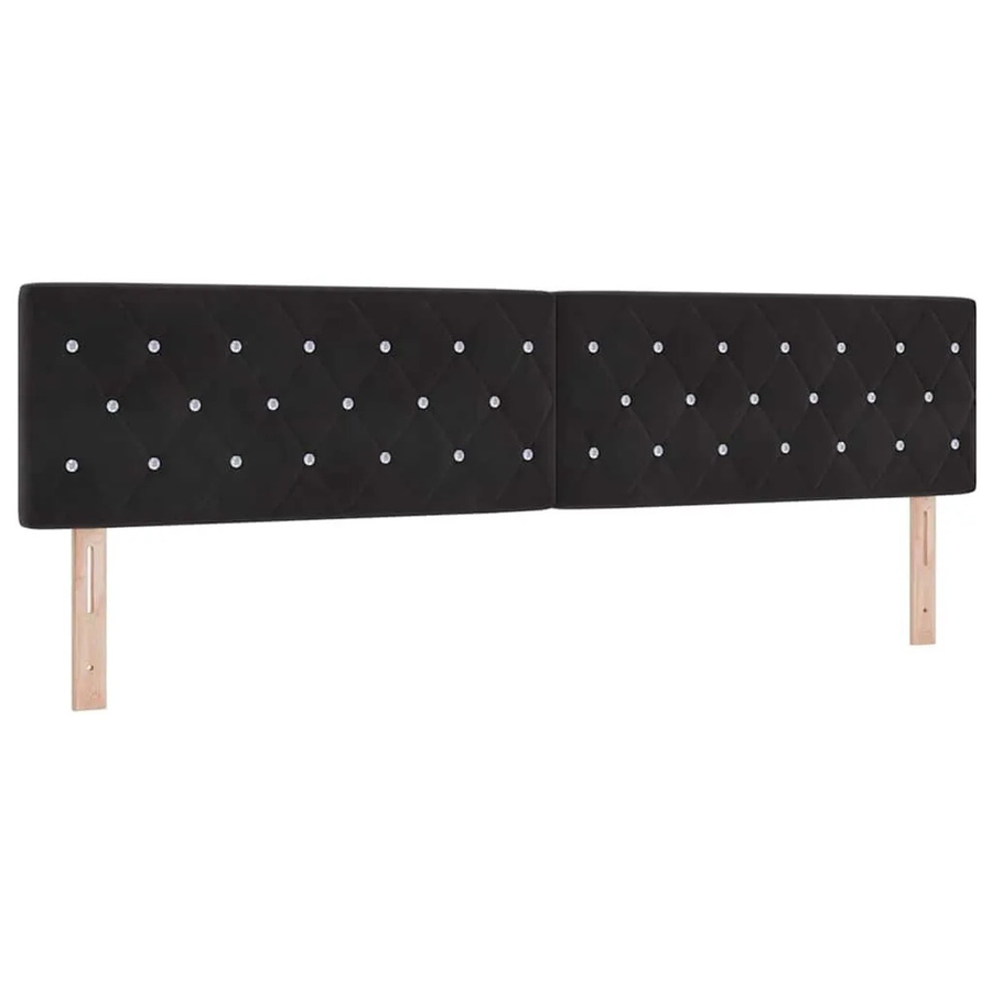 vidaXL Kopfteil aus Samt in Schwarz mit geometrischem Design, Breite: 200 cm - Bild 2