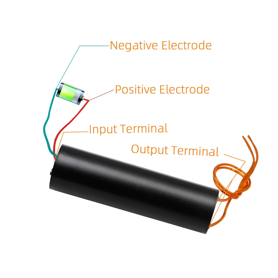 Hochspannungsimpulsgenerator Boost Step Up Power Modul Transformator mit Eingang DC 3V-6V und Ausgang 400KV/1000KV in Schwarz - Bild 2