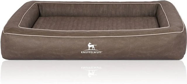 Knuffelwuff Hundebett Montego Orthopädisch aus Kunstleder in Braun/Grau, B: 85 cm, T: 65 cm - Bild 1
