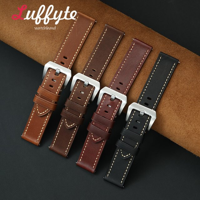 luffyte Uhrenarmband Leder, Schwarz, Herren - Bild 1
