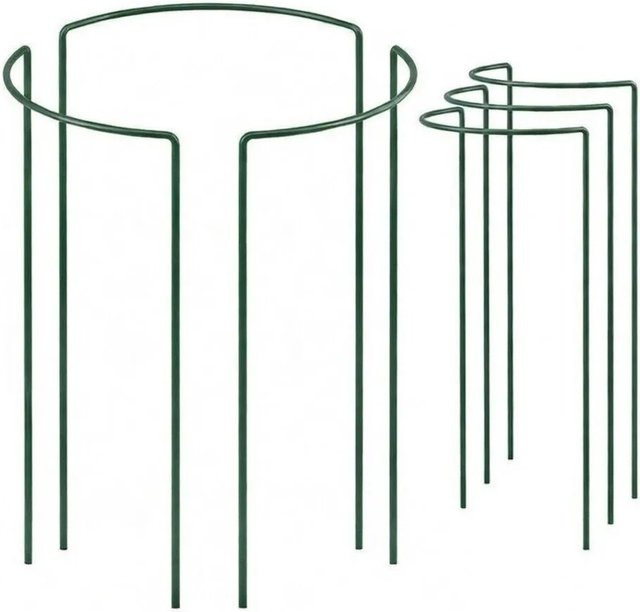 TTL GARDEN Strauchstütze Pflanzenhalter aus Metall in Grün, 3er Set, Höhe: 100 cm, Breite: 40 cm - Bild 1