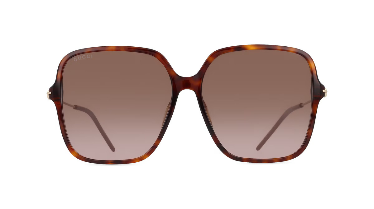 Gucci Sonnenbrille, Vollrand, Quadratisch, Kunststoff-Gestell, braun, Damen - Bild 1