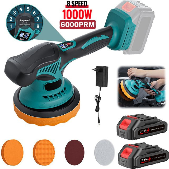 Makita Akku-Polierer mit 6000 U/min und 8 verstellbaren Gängen für 21 V Akkus - Bild 1