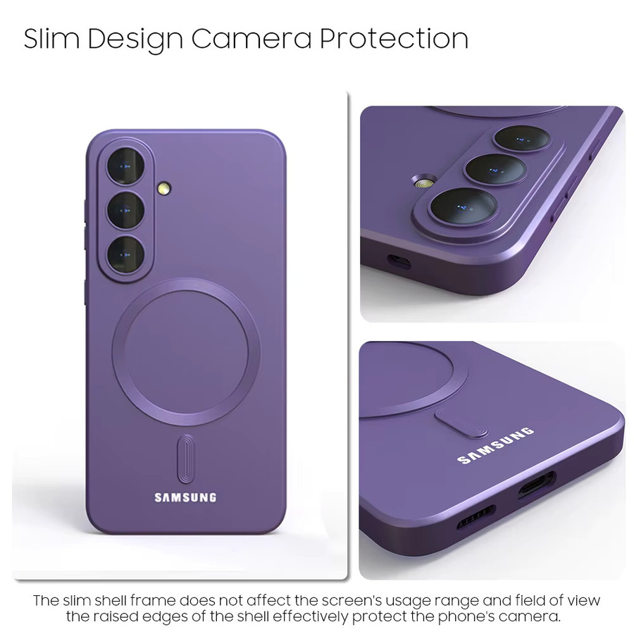 MagSafe Handyhülle für Samsung Galaxy S26 S25 S24 S23 S22 Ultra FE Plus in Burgundy und Purple, weiche magnetische stoßfeste Rückseite für Android Smartphones - Bild 3
