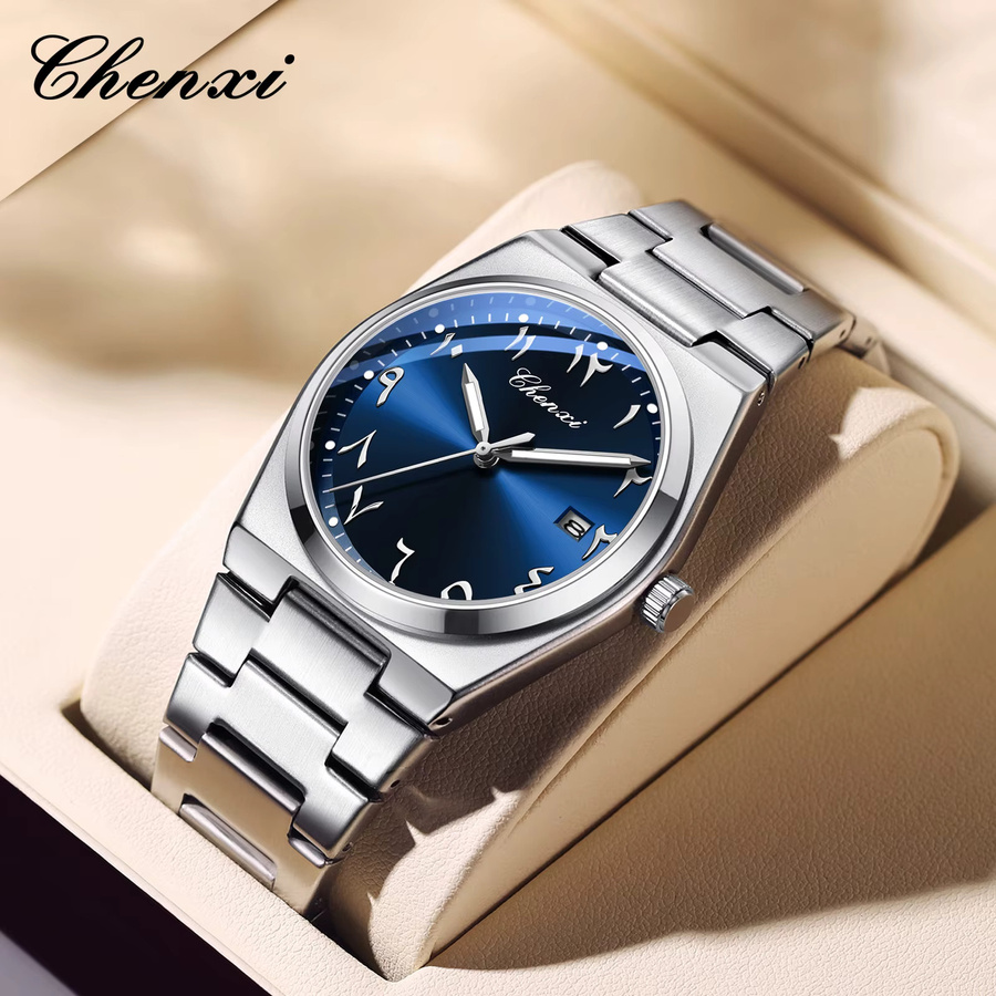 CHENXI Armbanduhr, Quarz, Edelstahl, Schwarz, Herren - Bild 3