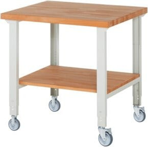 Rau Fahrbare Werkbank 7000-7 höhenverstellbar in Grau und Braun B/T/H: 100 x 90 x 95-100 cm - Bild 1