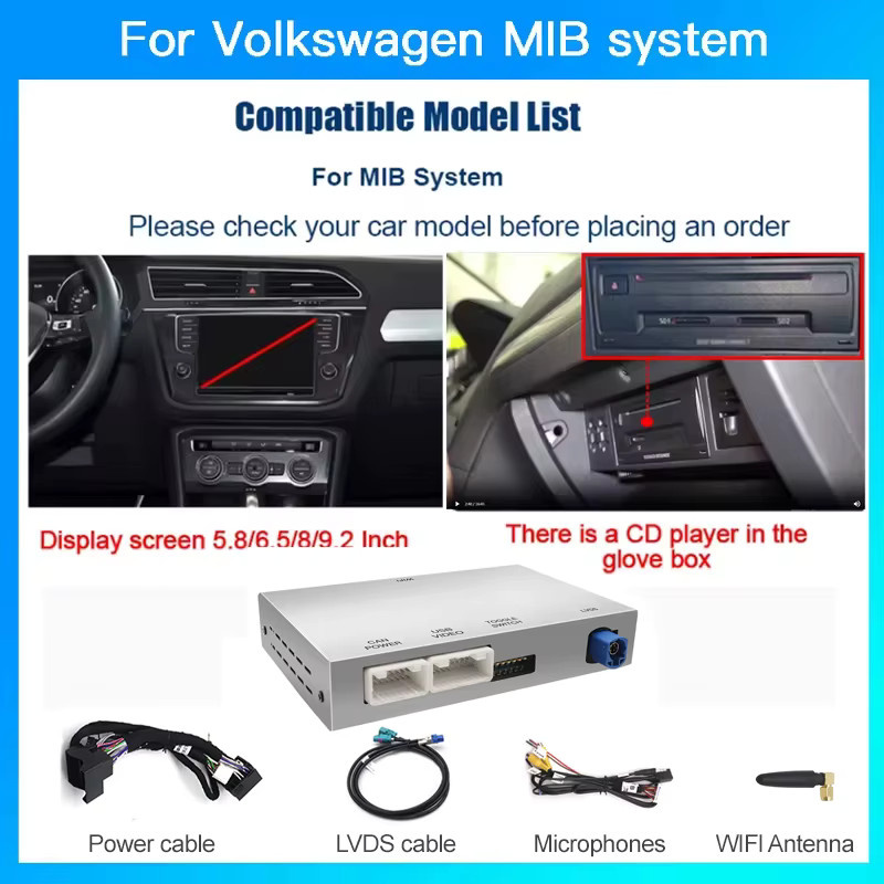 AUTOABC Drahtlose CarPlay und Android Auto Modul Box mit Mirror Link für VW Volkswagen Skoda Octavia A5 Golf 7 Polo Passat B8 MIB und MIB2 Systeme - Bild 5