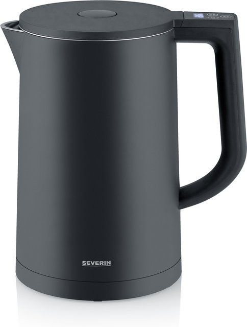 Severin Wasserkocher WK 3483 Cool-Touch in Schwarz und Silber mit 1,7 l Fassungsvermögen - Bild 1