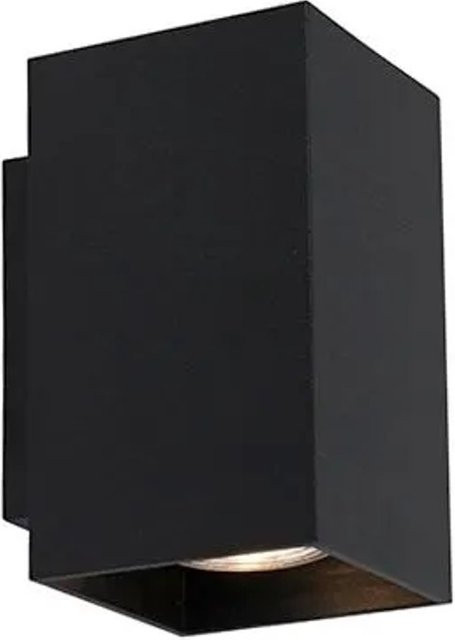 QAZQA Moderne Wandleuchte Quadratisch Schwarz mit Up-Down Lichteffekt und GU10 Fassung - Bild 1