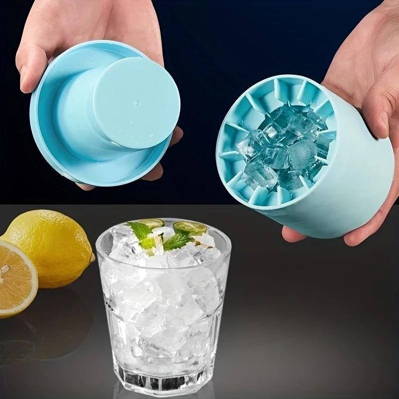 Silikon-Eiswürfelform MGB in Blau mit 60 Fächern für runde Eiswürfel - Bild 4