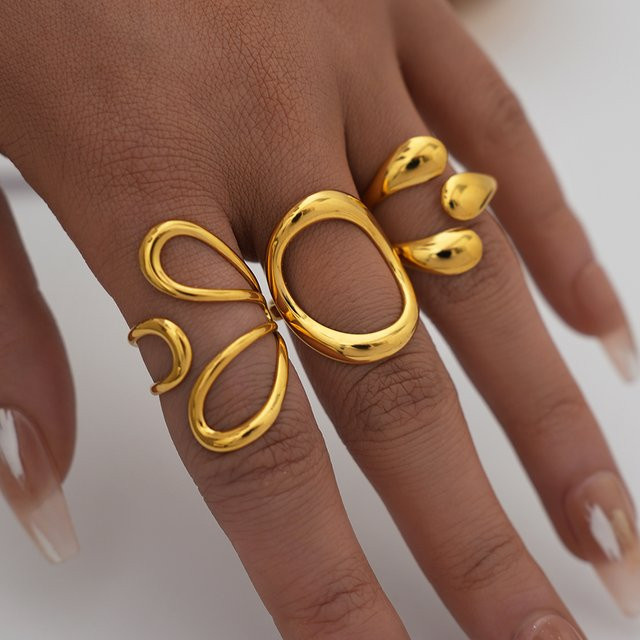 Uself Ring Edelstahl, vergoldet, Gold, Damen - Bild 1