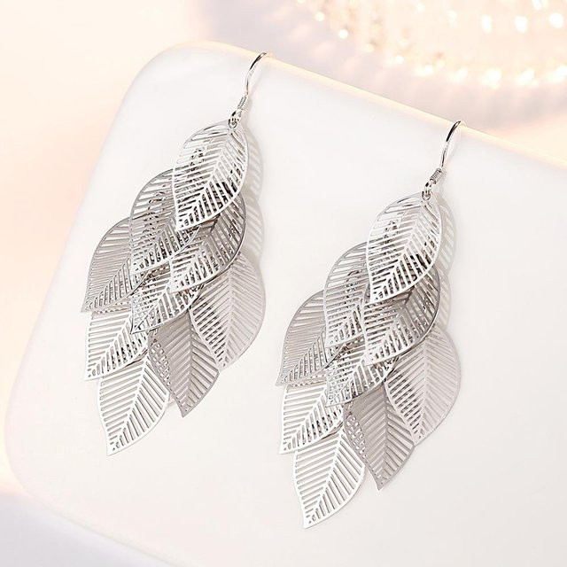 Lucky Star Jewelry Ohrringe, Ahornblatt, Kupfer, Gold, Damen - Bild 1