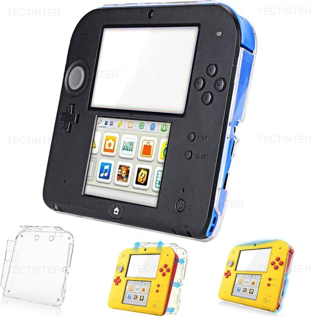 TECTINTER Schutzhülle aus Kristallglas für Nintendo 2DS in Transparent inklusive Displayschutzfolie für den oberen und unteren LCD-HD-Bildschirm - Bild 1