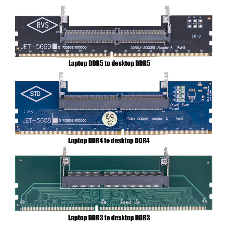 APWIKOGER SO-DIMM zu PC DIMM Speicheradapterkarte für DDR3 und DDR4 Laptop zu Desktop RAM-Upgrade - Bild 2