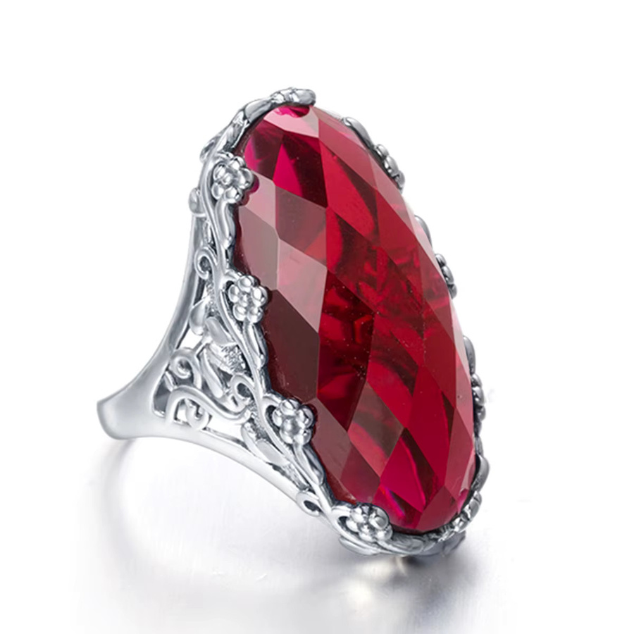 Szjinao Ring, Rubin, 925 Silber, Vintage, Damen - Bild 2