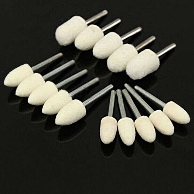 Vibratite 25er Set Filzpolierräder aus Wolle für Metall zum Polieren mit Bohrer-Zubehör - Bild 1