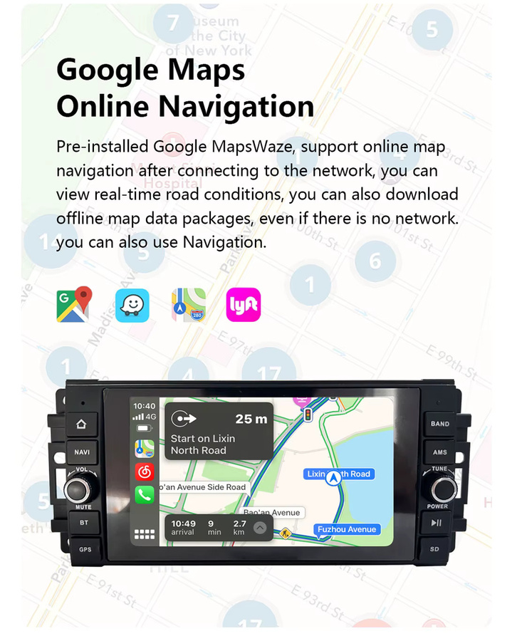 CHSTEK Android Autoradio für Toyota Avensis T25 mit Carplay, GPS, WIFI und SWC in Schwarz - Bild 3