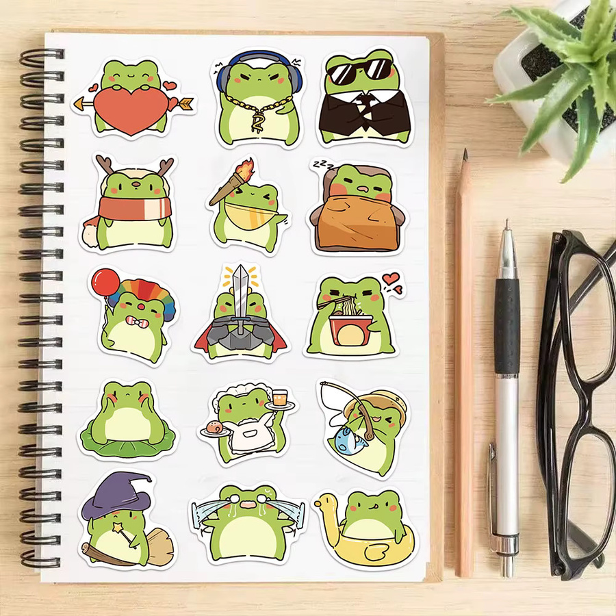 50 Stück Frosch Cartoon Aufkleber Set in Multicolour für DIY Dekoration von Laptop, Telefon und Computer - Bild 2