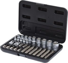 KS Tools TX-Steckschlüssel- und Bit-Satz, 30-teilig, 3/8 Zoll, Chrom-Vanadium, Silber - Bild 1