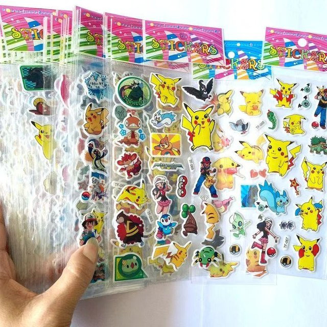 Bandai Pokémon, 12-teiliges Set, Cartoon-Aufkleber, bunt - Bild 1