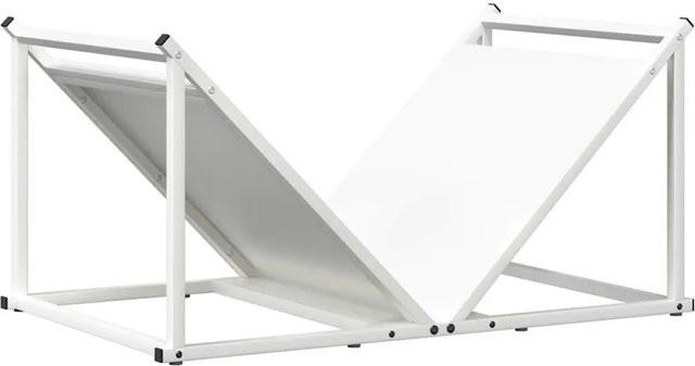 vidaXL Brennholzregal aus kaltgewalztem Stahl in Weiß, B/T/H: 70 x 43 x 34,5 cm - Bild 1