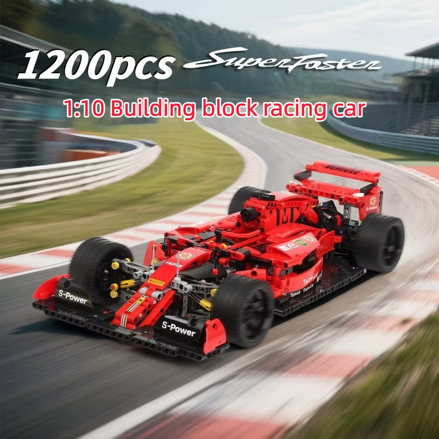 yaafun Rotes Sportwagen-Modell, Bausteinset, 1:10, 1200 Teile - Bild 2