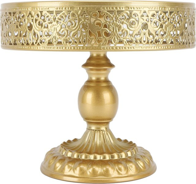 CosyHome Dessertständer in Gold mit rundem Spitzendesign zur Präsentation von Kuchen und Leckereien - Bild 1