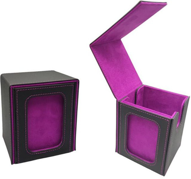 UYAOZHISHANG Karten-Deckbox mit Sichtfenster, Magnetischer PU, violett - Bild 1