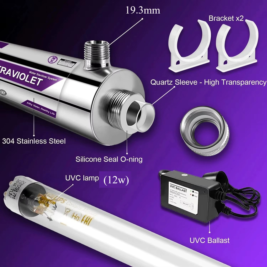 YANKE LED-UV-Wassersterilisator für Untertisch-Wasserfilter und RO-Reinigungssysteme, quecksilberfrei und rostfrei - Bild 2