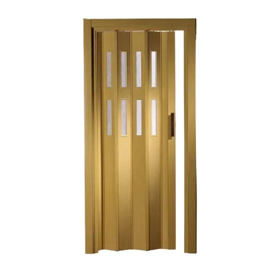 Forte Premium Kunststoff Falttür Luciana in Braun Eiche Hell mit 2 Fenstern, B: 88,5 cm, H: 202 cm - Bild 2