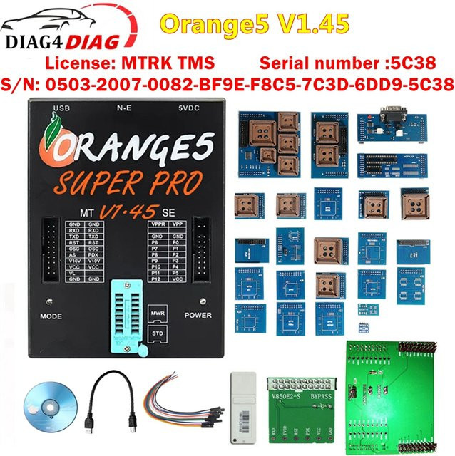 Orange5 V1.45 OBD2 Auto-Programmierer mit Volladaptern und allen Autorisierungen in Orange - Bild 1