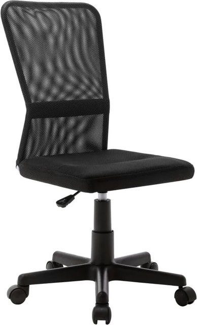 vidaXL Bürostuhl Schwarz aus Netzgewebe und Metall mit Rollen, B/T/H: 44 x 52 x 100 cm - Bild 1