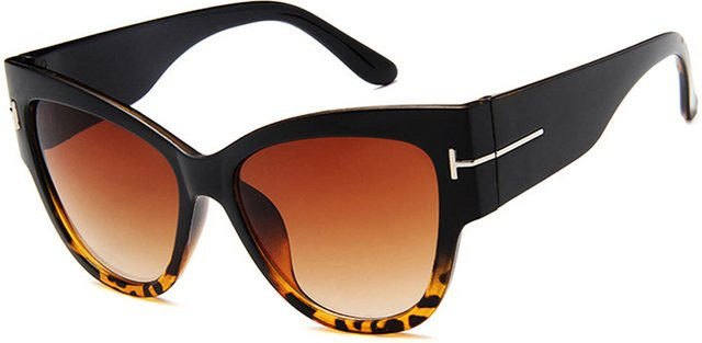Techsuit 9778 Sonnenbrille Cat-Eye, Vollrand, Kunststoff, Schwarz Braun, Damen - Bild 1